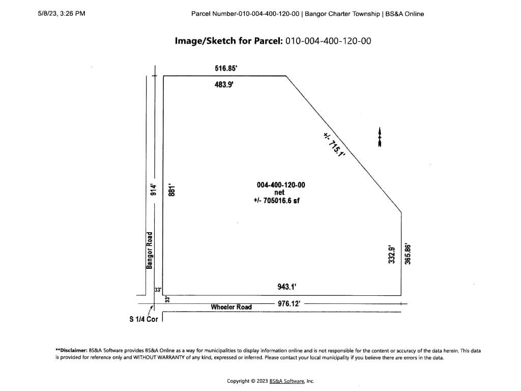 Vacant Land Corner of Wheeler Rd and Bangor Rd. - 000 Bangor Rd., Bangor Twp, Michigan 48706 | Real Estate Professional Services